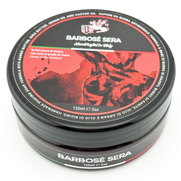 TFS Barbose Sera shaving soap cream side view Italian artisan 150g