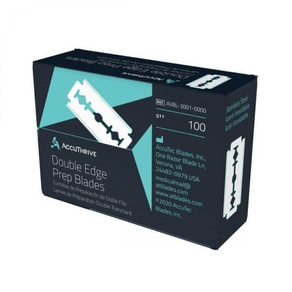 AccuThrive Med Prep Double Edge Razor Blades 100 Pack