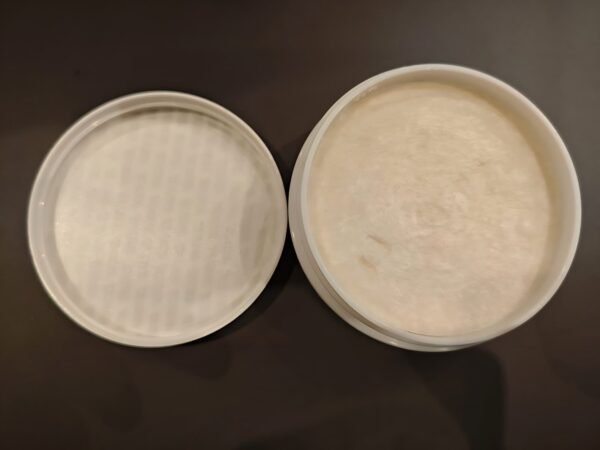 Groom shaving soap thick lather lid open open box