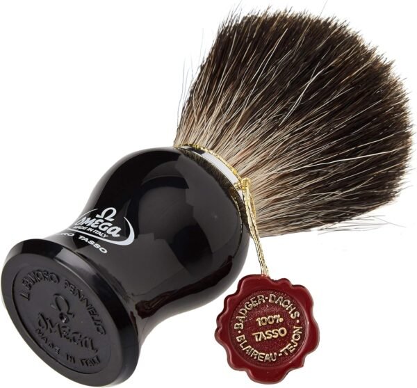 Omega 666 Pure Badger Shaving Brush Left SIde