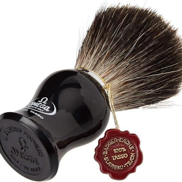 Omega 666 Pure Badger Shaving Brush Left SIde