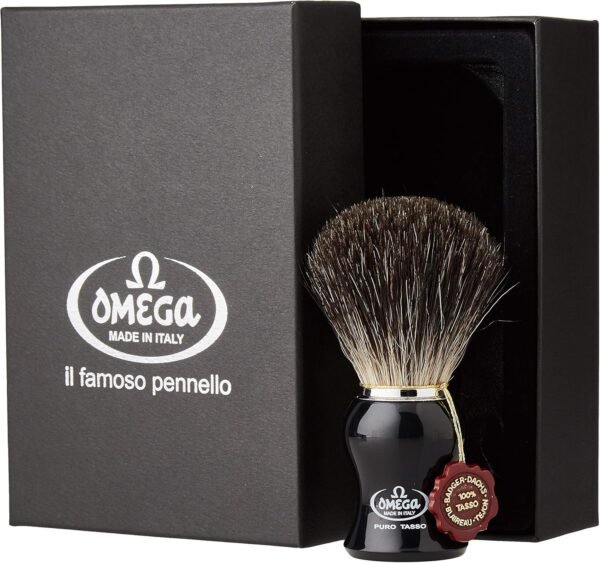 Omega 666 Pure Badger Shaving Brush with Box