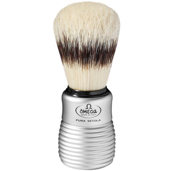 omega-81230-pure-bristle-shaving-brush-main Omega 81230 Pure Bristle Shaving Brush with ribbed satin handle main