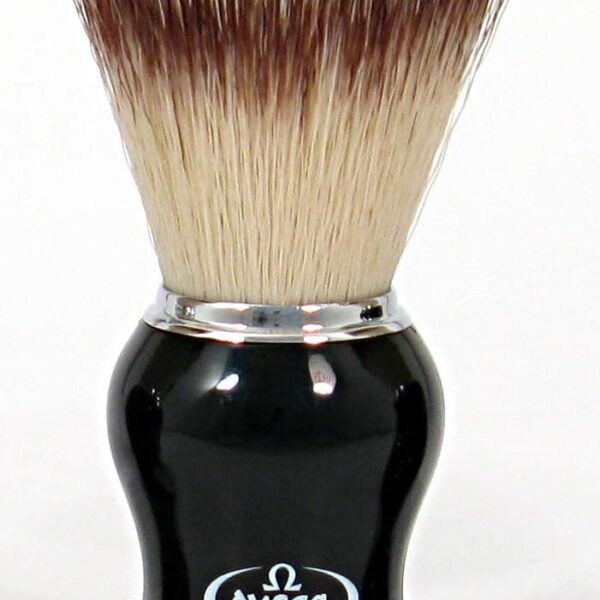 Omega Hi-Brush 146206 synthetic shaving brush made in Italy with background