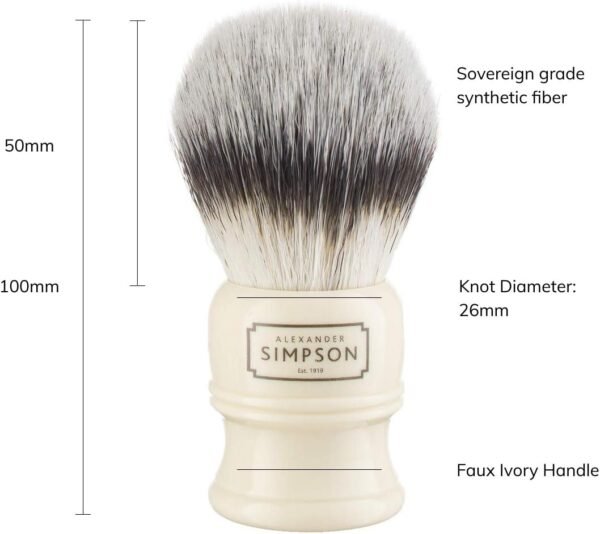 Simpsons Trafalgar T3 synthetic shaving brush measurement