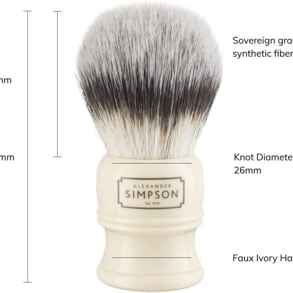 Simpsons Trafalgar T3 synthetic shaving brush measurement
