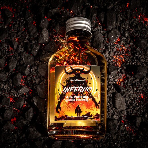 The Goodfellas’ Smile Inferno Aftershave 100ml bottle and box on rock