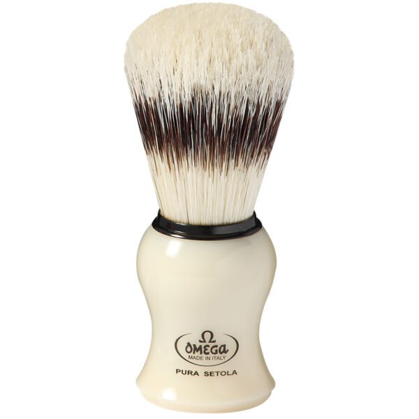 Omega 80266 Shaving Brush with Stand – Pure Bristle Made in Italy