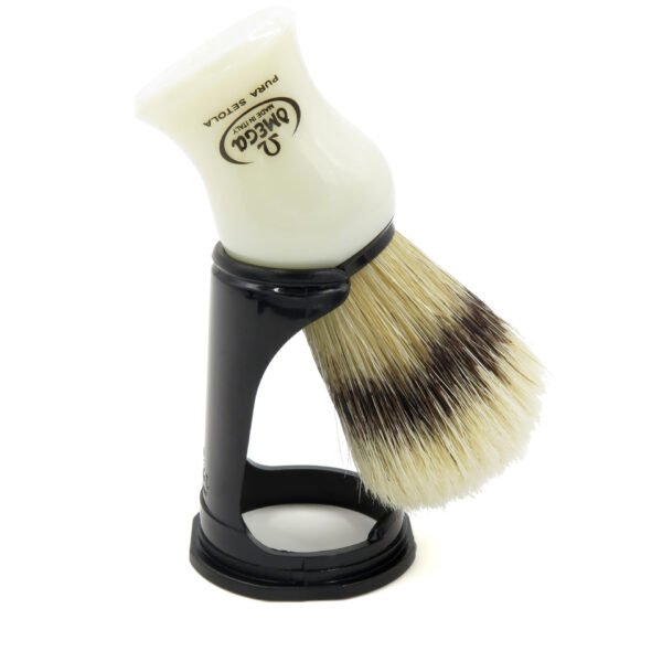 Omega 80266 Shaving Brush with Stand – Pure Bristle Made in Italy