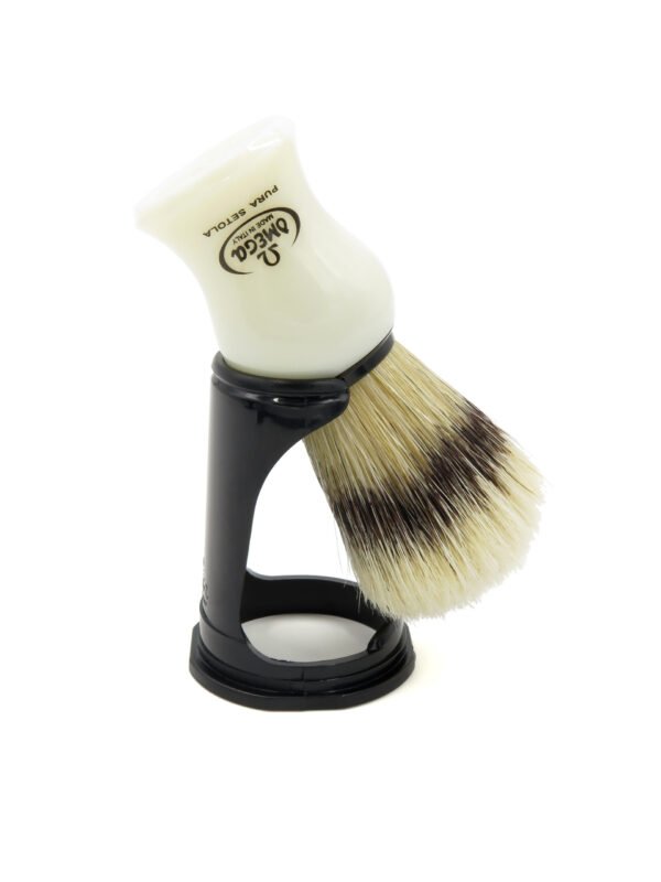 Omega 80266 Shaving Brush with Stand – Pure Bristle Made in Italy