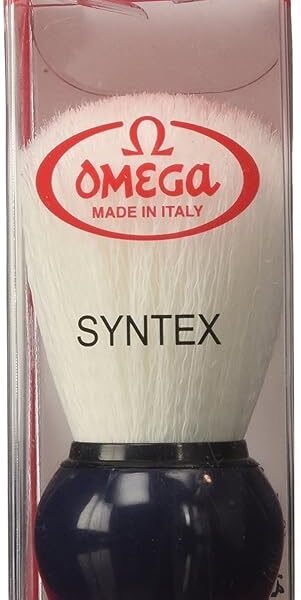 Omega 90065 synthetic shaving brush blue handle in package