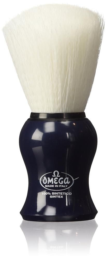 Omega 90065 synthetic shaving brush blue handle