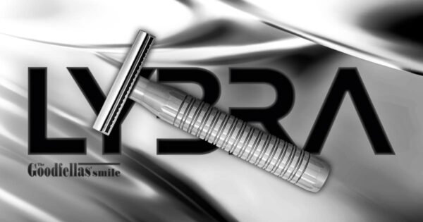 TGS Lybra safety razor 316L stainless steel on display