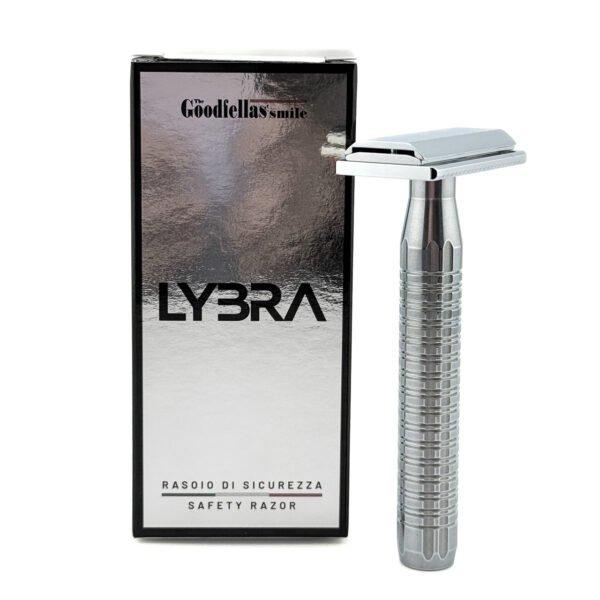 TGS Lybra safety razor 316L stainless steel with box standing