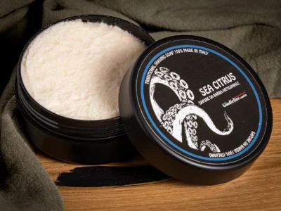 Sea Citrus soap open with towel