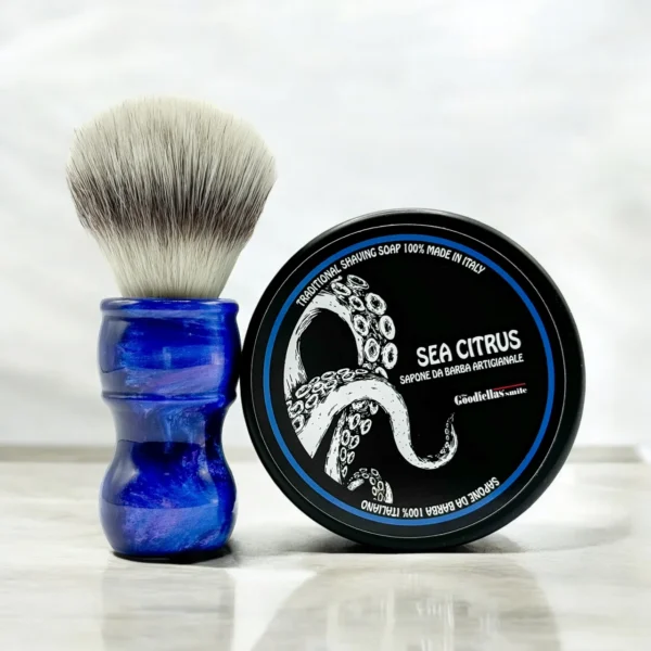 Parker Blue Storm shaving brush and GFS Sea Citrus shave soap gift set