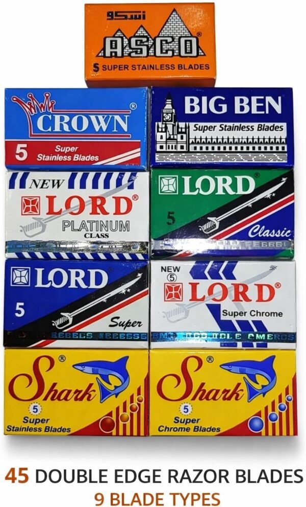 45-count-de-razor-blade-sampler-lord-shark 45-Count Double Edge Razor Blade Sampler