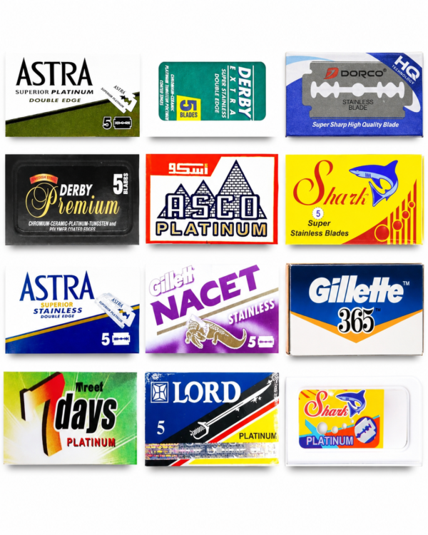60-count-de-razor-blade-sampler-12-varieties 60 count double edge razor blade sampler