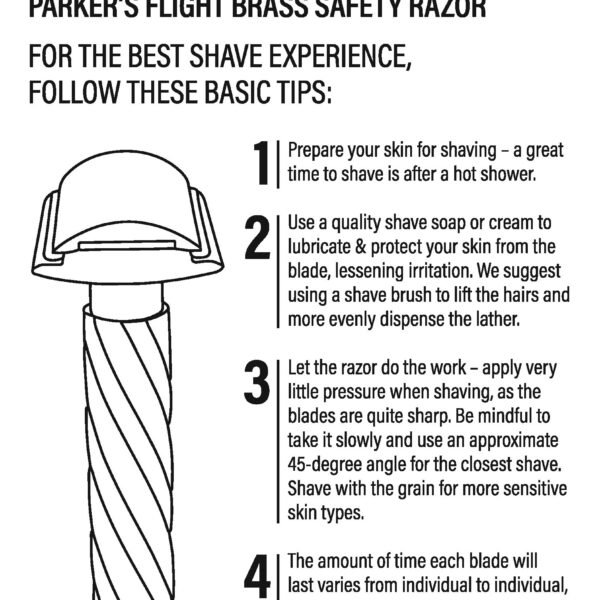 Parker Flight shaving tips insert from Parker Safety Razor