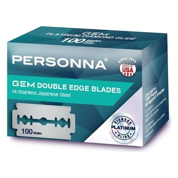 Personna Platinum GEM double edge blades 100 pack box