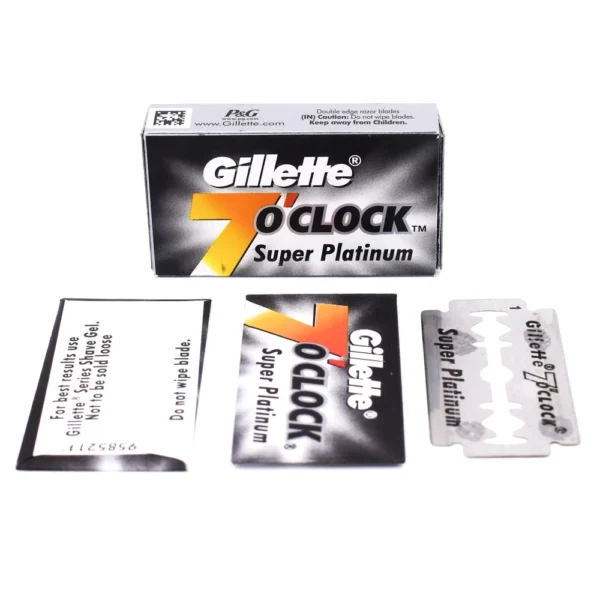 Gillette 7 O'Clock Super Platinum Double Edge Razor Blades - Black