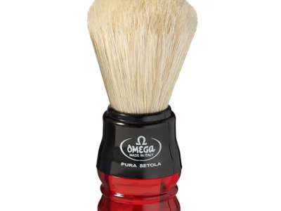 Omega 10077 red natural bristle shaving brush