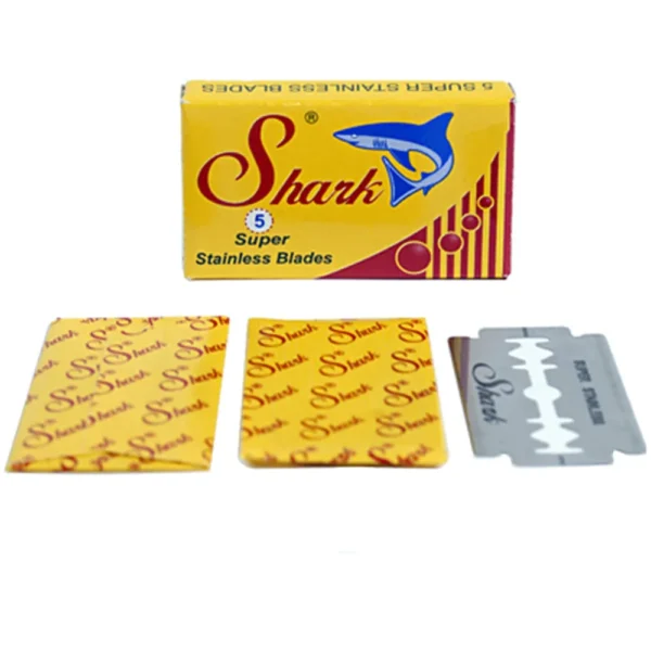 Shark Super Stainless double edge razor blades, 5 blade pack with wrapped blades