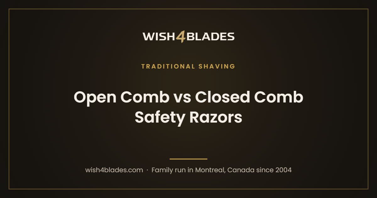 Wish4Blades article card: Open Comb vs Closed Comb Safety Razors