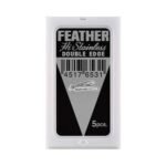 Feather Black double edge razor blades, black 5-blade dispenser