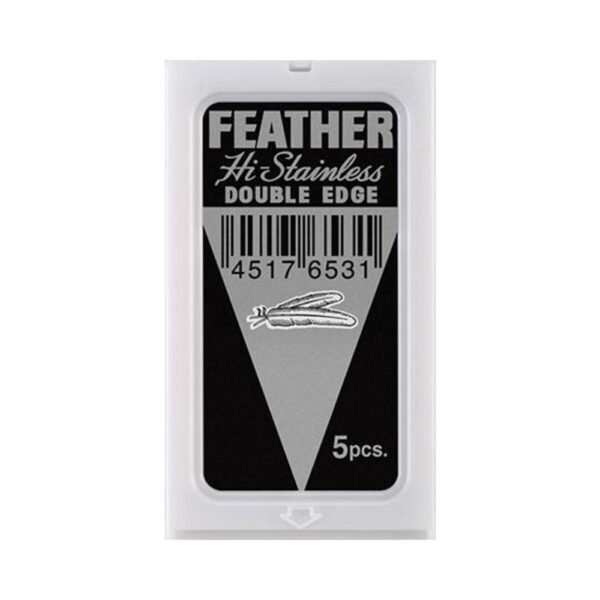 Feather Black double edge razor blades, black 5-blade dispenser
