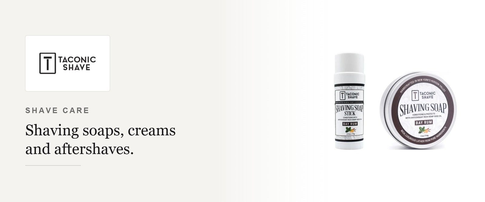 Taconic Shave brand banner