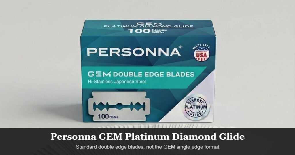 Personna GEM Platinum Diamond Glide 100-blade carton with paper-wrapped blades