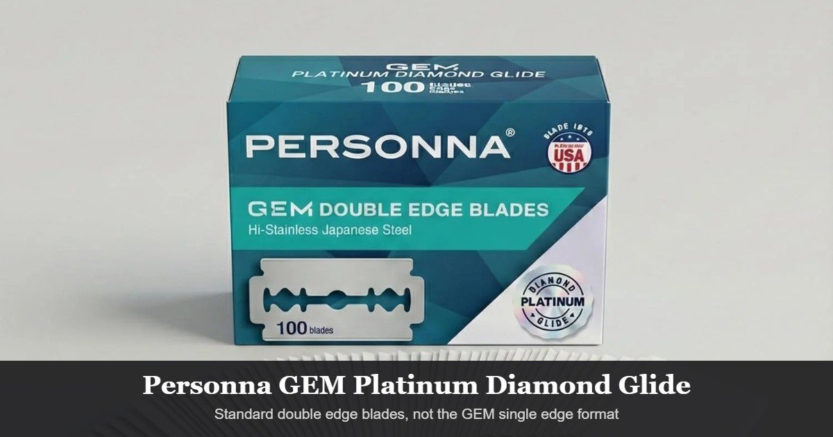 Personna GEM Platinum Diamond Glide 100-blade carton with paper-wrapped blades